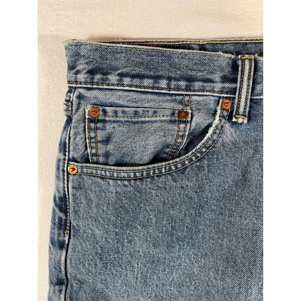 Levis 505 Regular Fit Straight Leg Blue Denim Jeans Mens 34x29